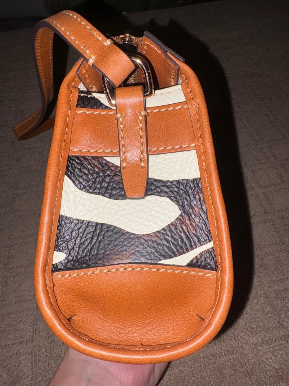 Dooney & Bourke Zebra Leather Zip Crossbody - Picture 8 of 12
